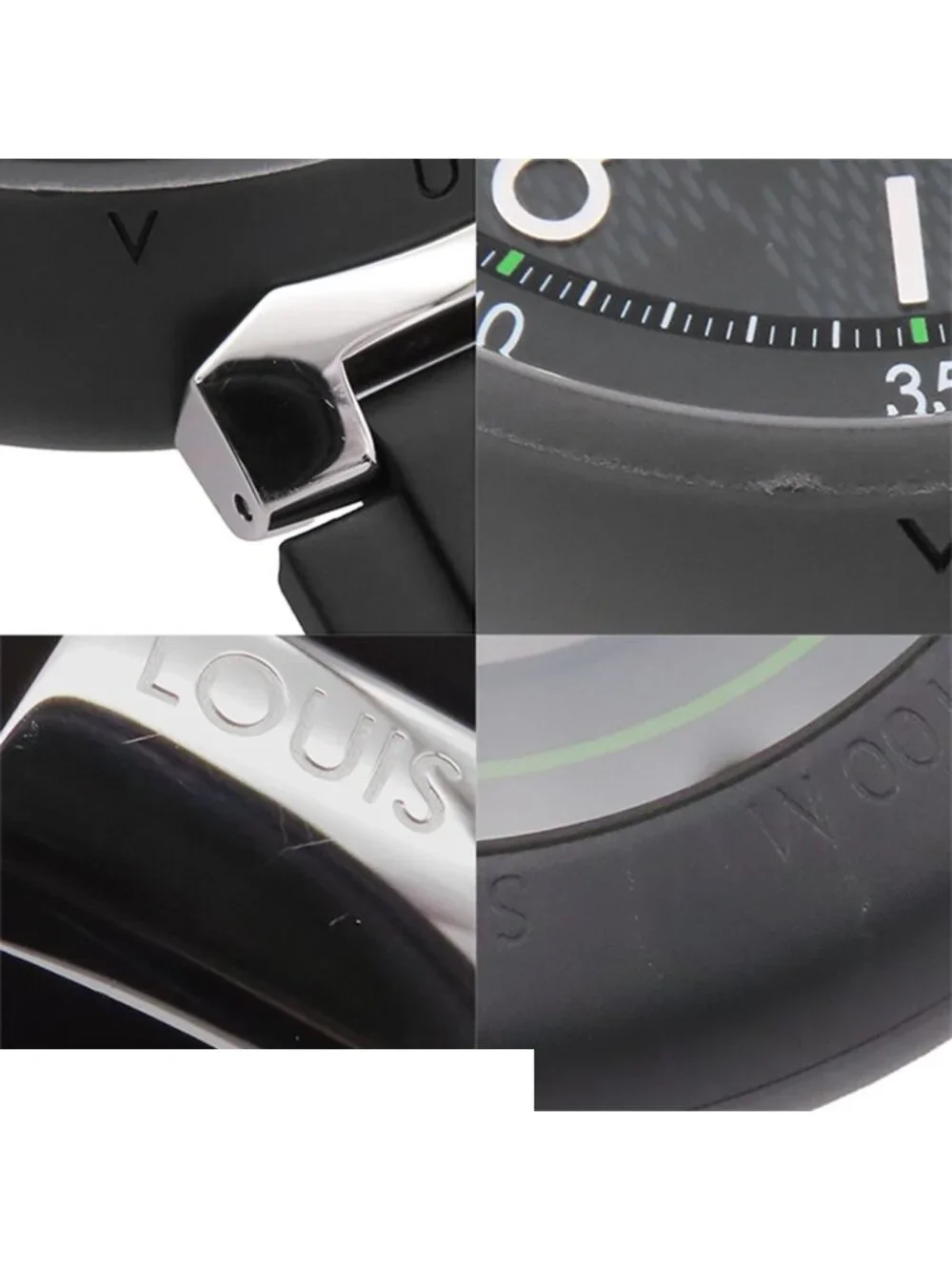 Louis Vuitton Tambour Chronograph Damier Graphite Lace Black SS Rubber Watch